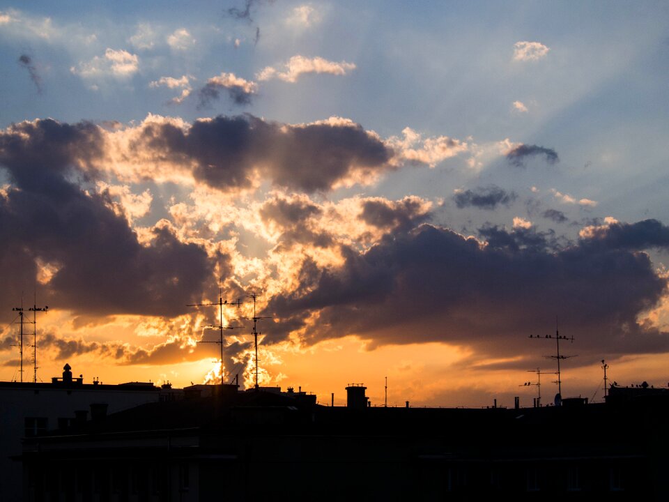 Free stock photo of clouds, rays, sunset
