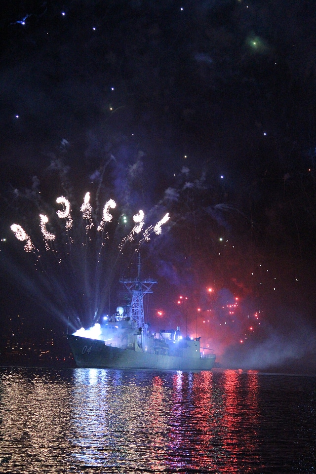 Maritime patriotism pyrotechnics