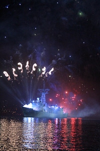 Maritime patriotism pyrotechnics photo