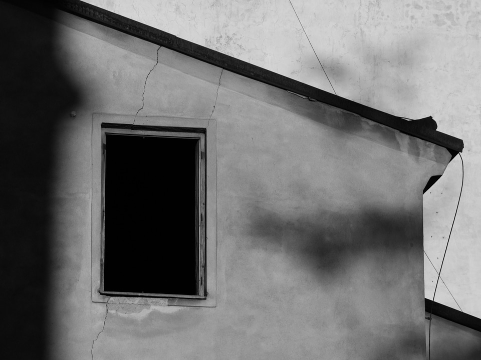 Old architecture black and white