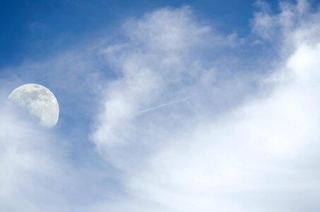 Free stock photo of blue sky, clouds, moon photo