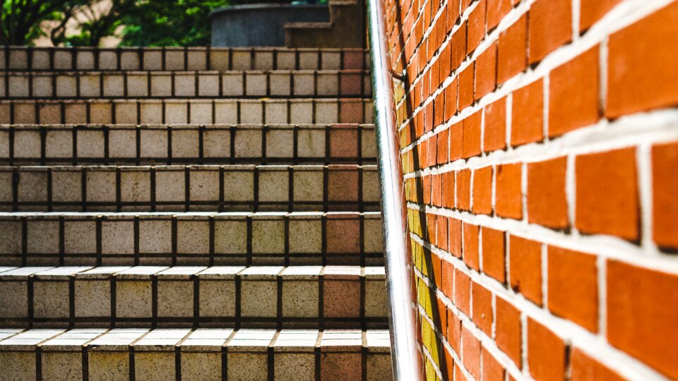 Free stock photo of bricks, concrete, rail photo