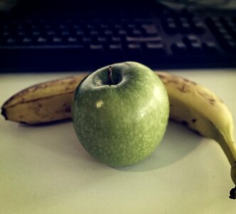 Free stock photo of apple, banana photo