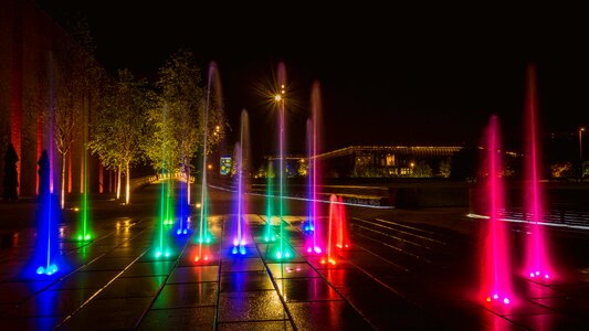 Free stock photo of fountain, katowice, night photo