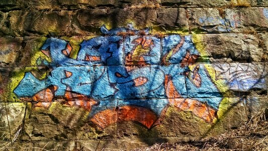 Free stock photo of blue, graffiti, orange