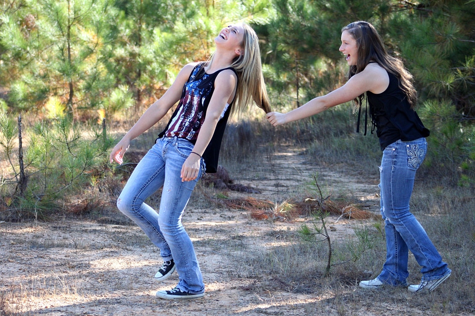 Smiling happy friendship