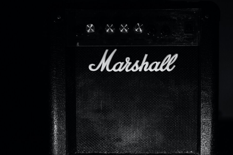 Free stock photo of amp, black and-white, night