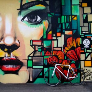 Free stock photo of amboss, bicycle, graffiti photo