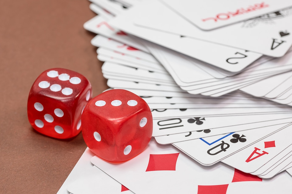 Roll the dice cards playing cards