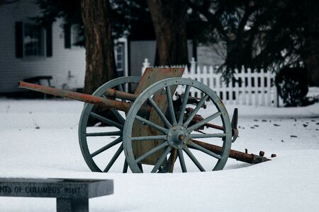 Free stock photo of cannon, park, snow photo
