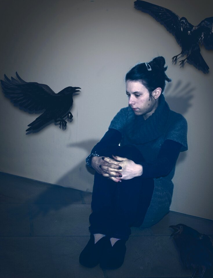 Free stock photo of night, raven, selfie