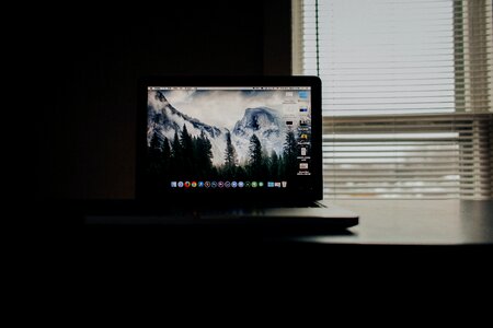 Free stock photo of apple, dark, desk photo