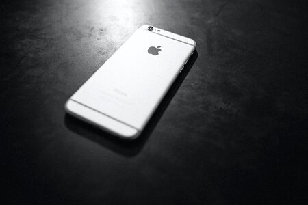 Free stock photo of apple, black and-white, desk photo