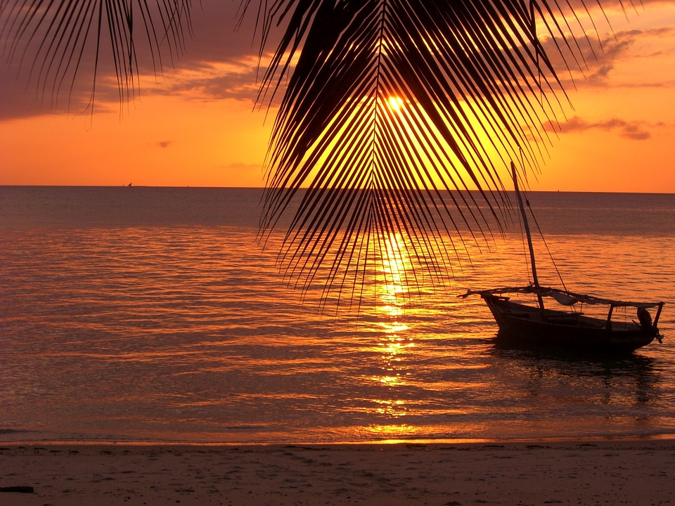 Evening boat sunset