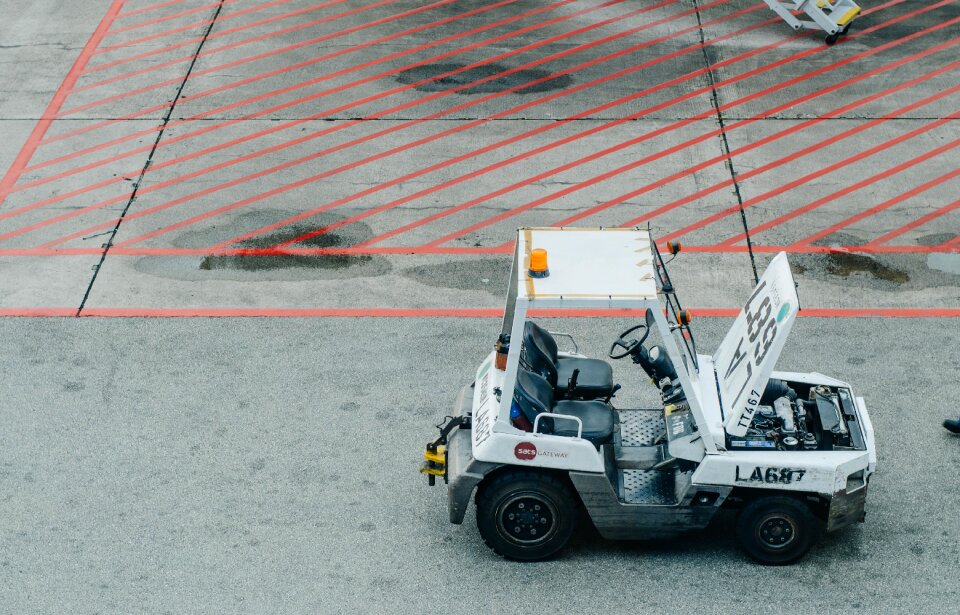 White Black La687 Mini Toy Car on Parking Lot