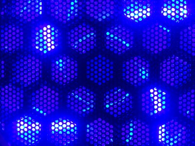 Free stock photo of blue light-neon-grid-grating, night photo