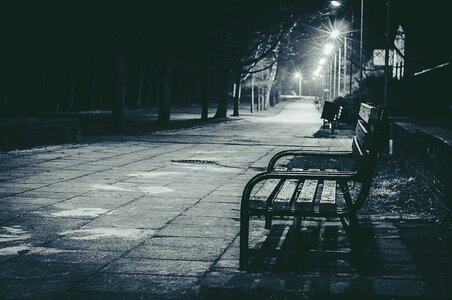 Free stock photo of bench, black-and-white, city