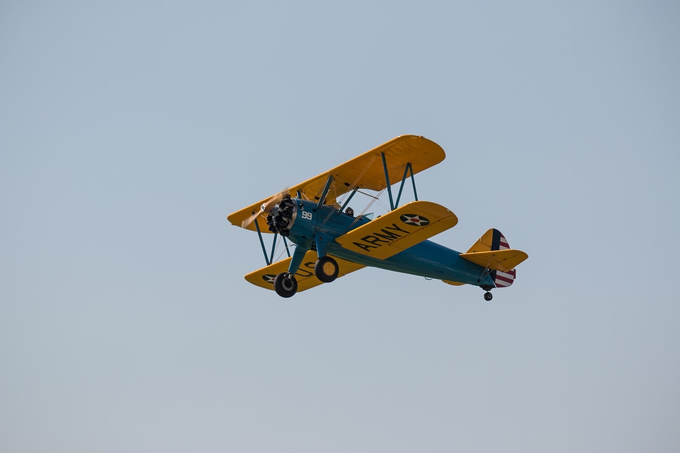Aircraft flying propeller plane