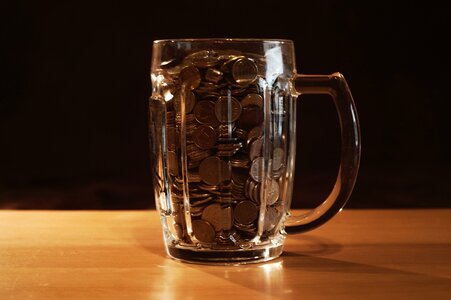 Free stock photo of coin, mug, night
