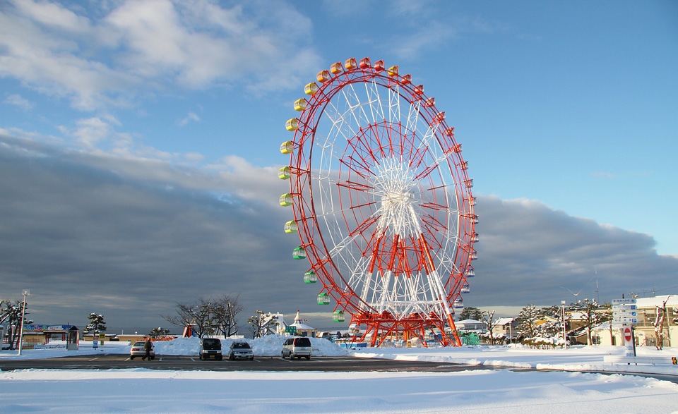 Clouds scenic ferris wheel
