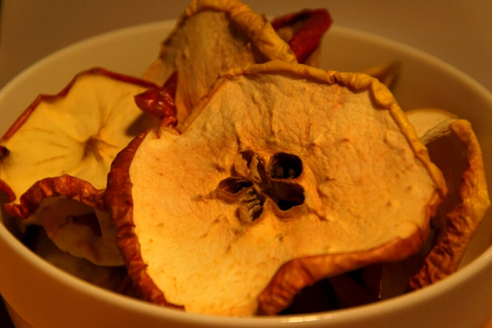 Free stock photo of apple, chips, night