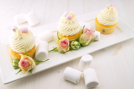 Baked Cupcakes With Marshmallows photo
