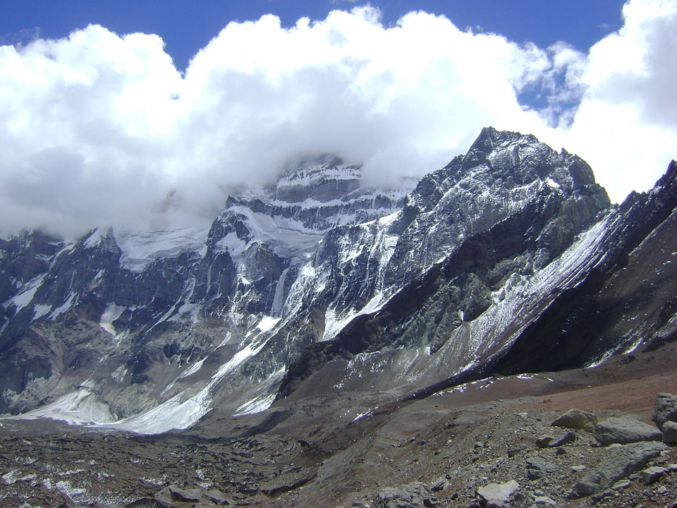 Mountains snow height
