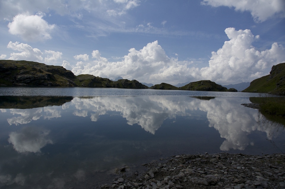 Clouds water mirroring