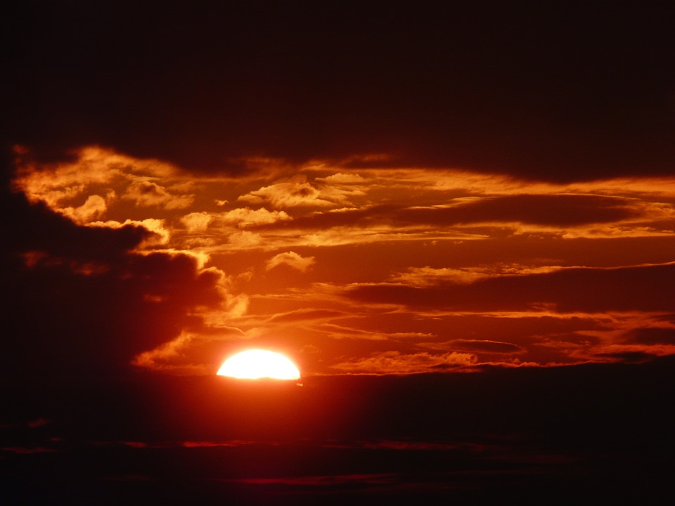 Sunset red evening sky