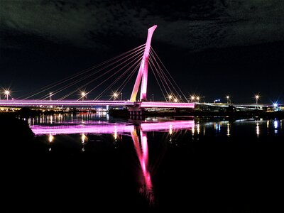 Lightened Bridge during Nighttime