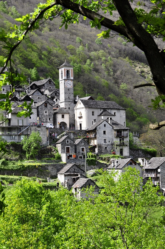 Stone house switzerland church