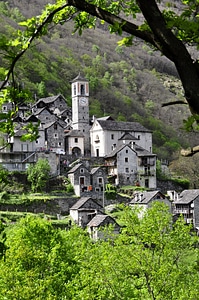 Stone house switzerland church photo