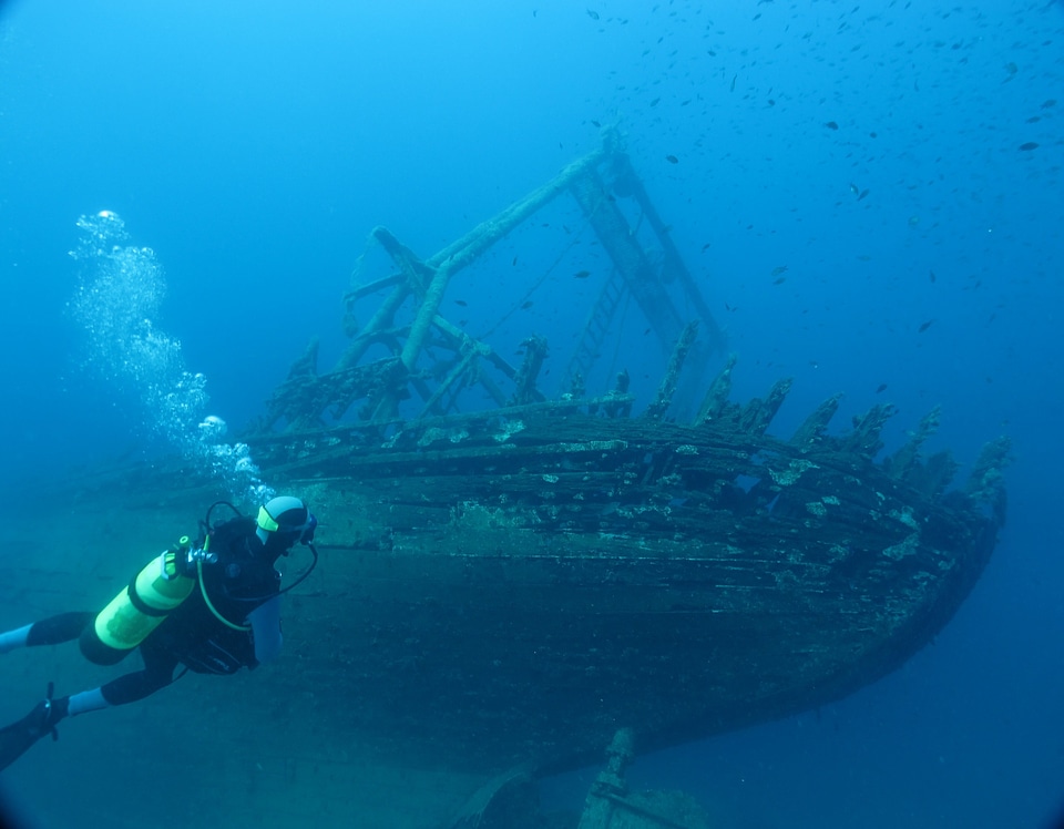 Mediterranean wreck divers photo