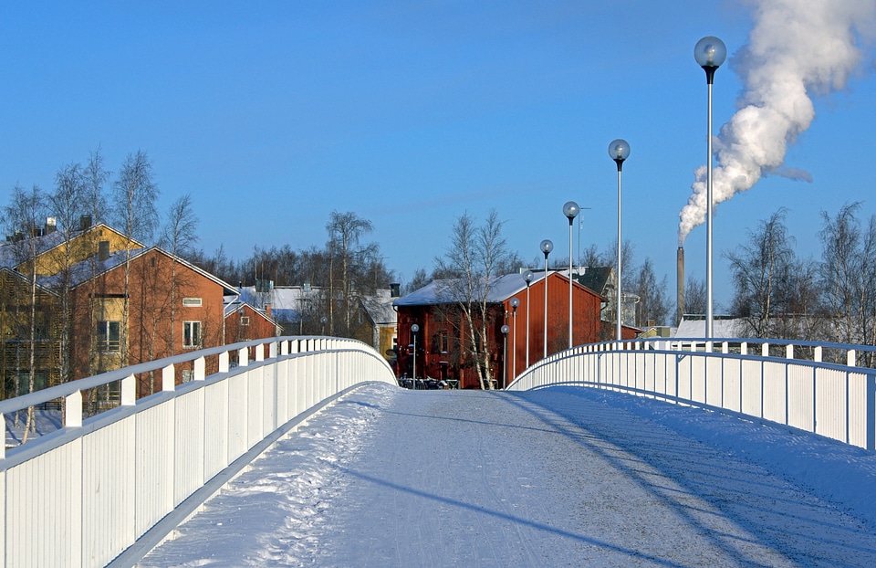 Winter town village