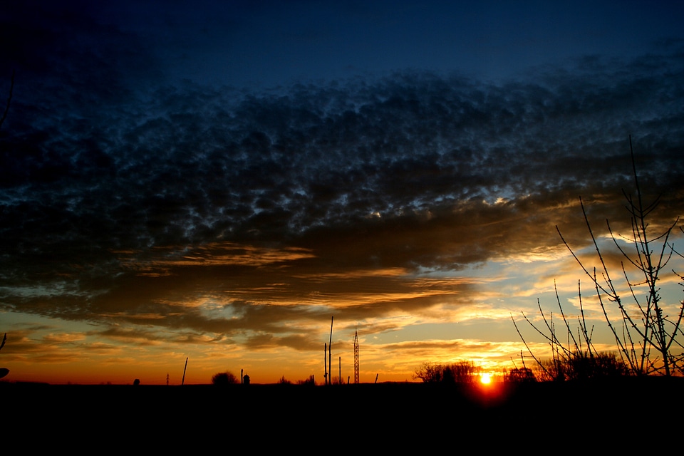 Red twilight landscape photo