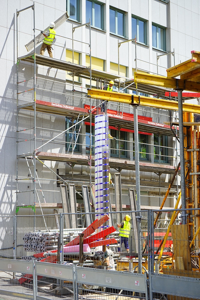 Construction work build scaffold