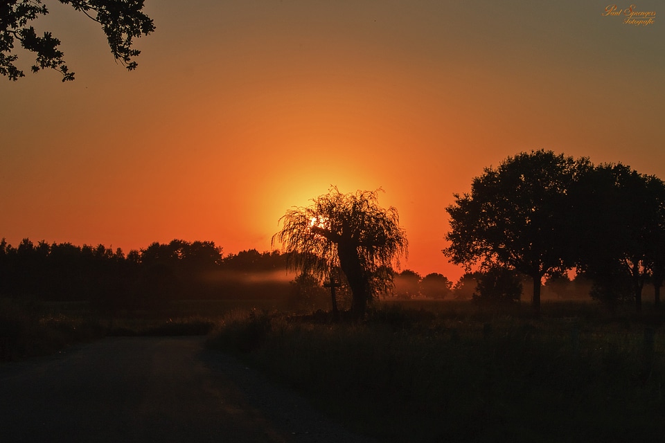 Landscape colorful sunset evening photo