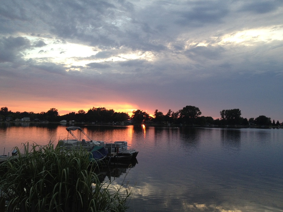 Lake sky clouds photo