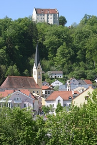 Altmühltal nature park church square schambach valley photo