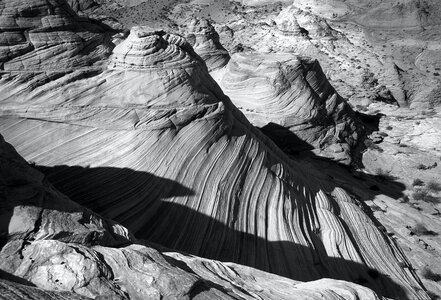 Grayscale of Grand Canyon photo