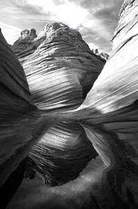 Grayscale Photography of Mountains photo