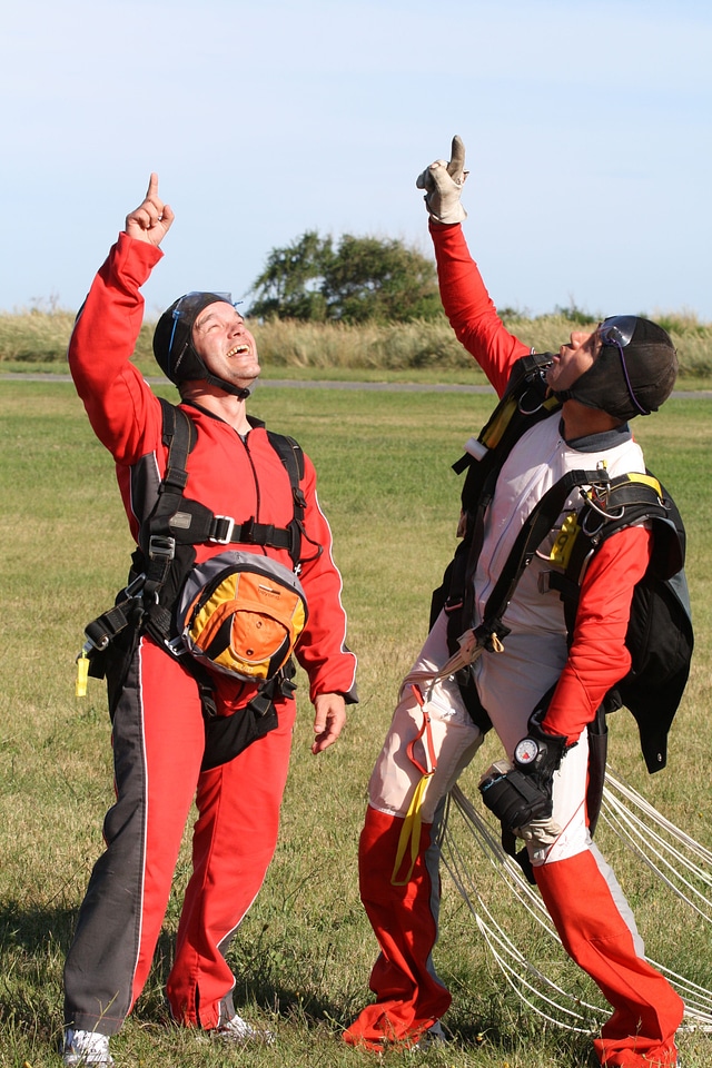 Success parachuting thrilling