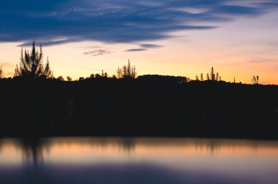 Silhouette of Mountain at Daytime