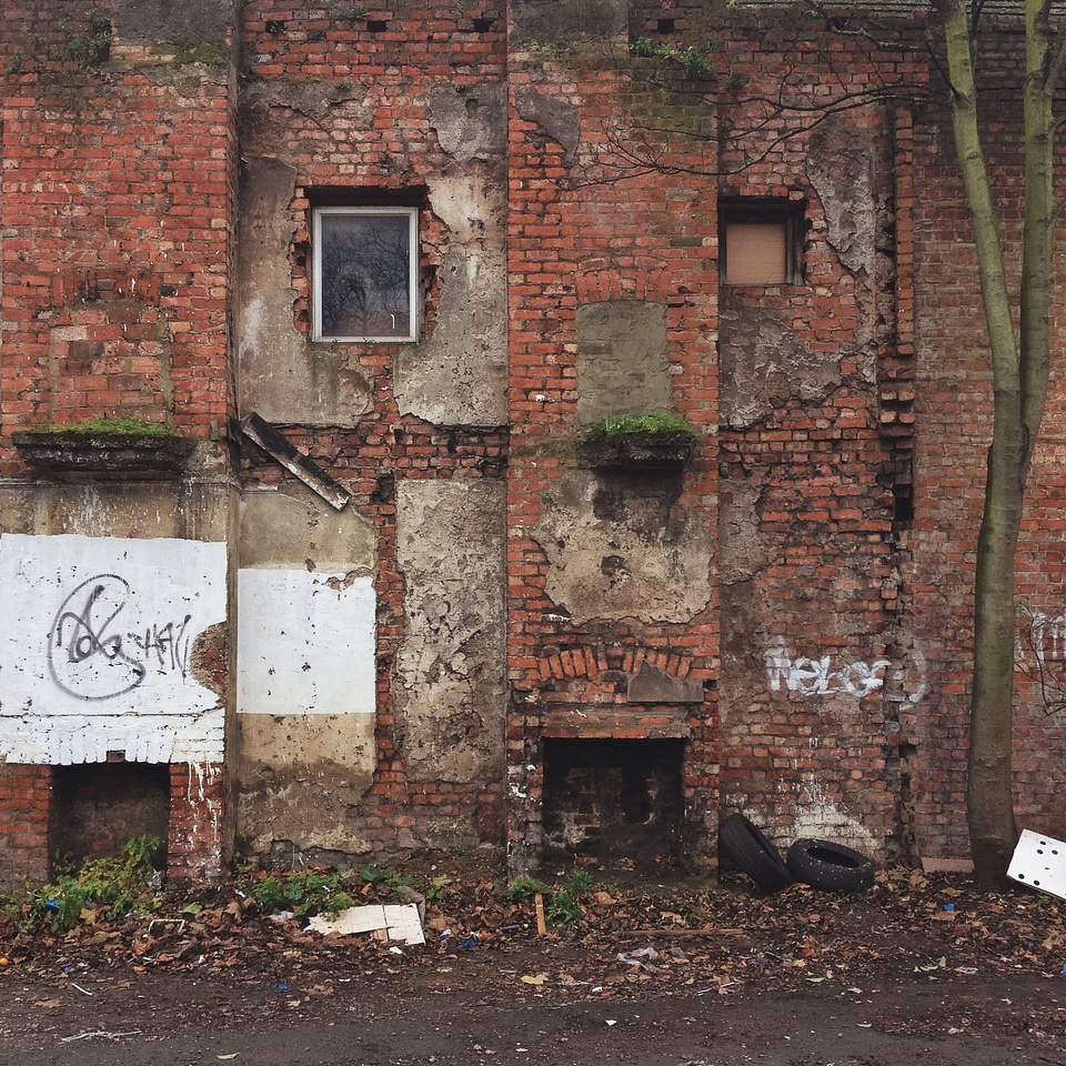 Abandoned wall dirty