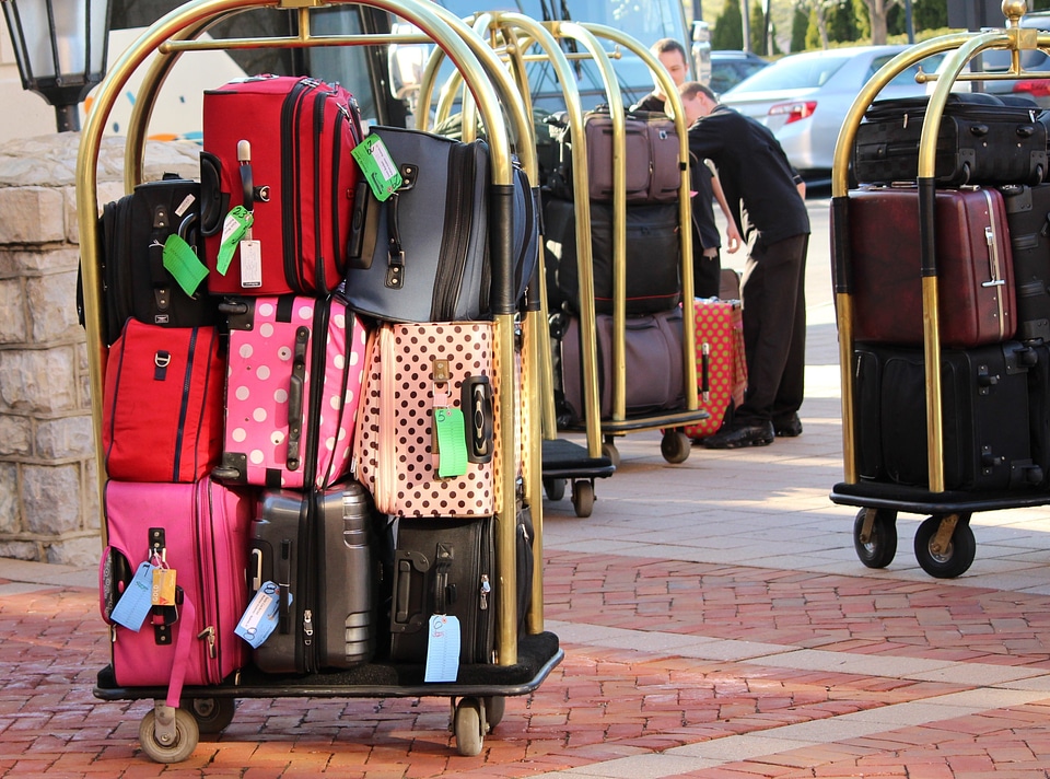 Suitcases baggage handling tourists