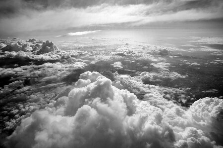 Grayscale Photo of Clouds photo