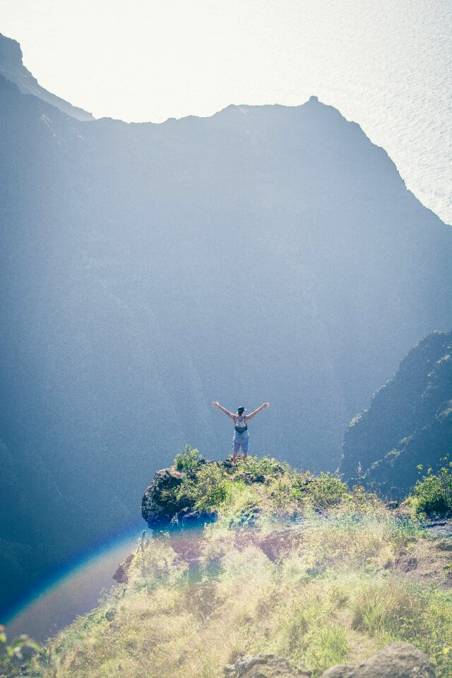 Man Standing on Cliff
