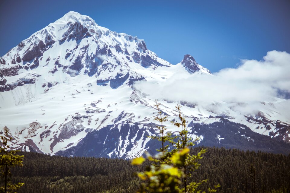 Bird's-eye View of Mountain Covered With Snow