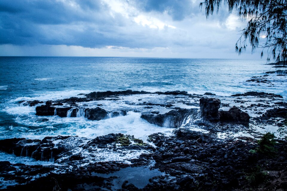 Sea Waves Crashing Rock Monoliths