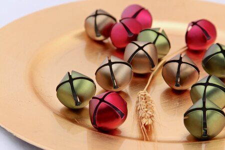 Macro Photography of Beads on Brown Plate photo